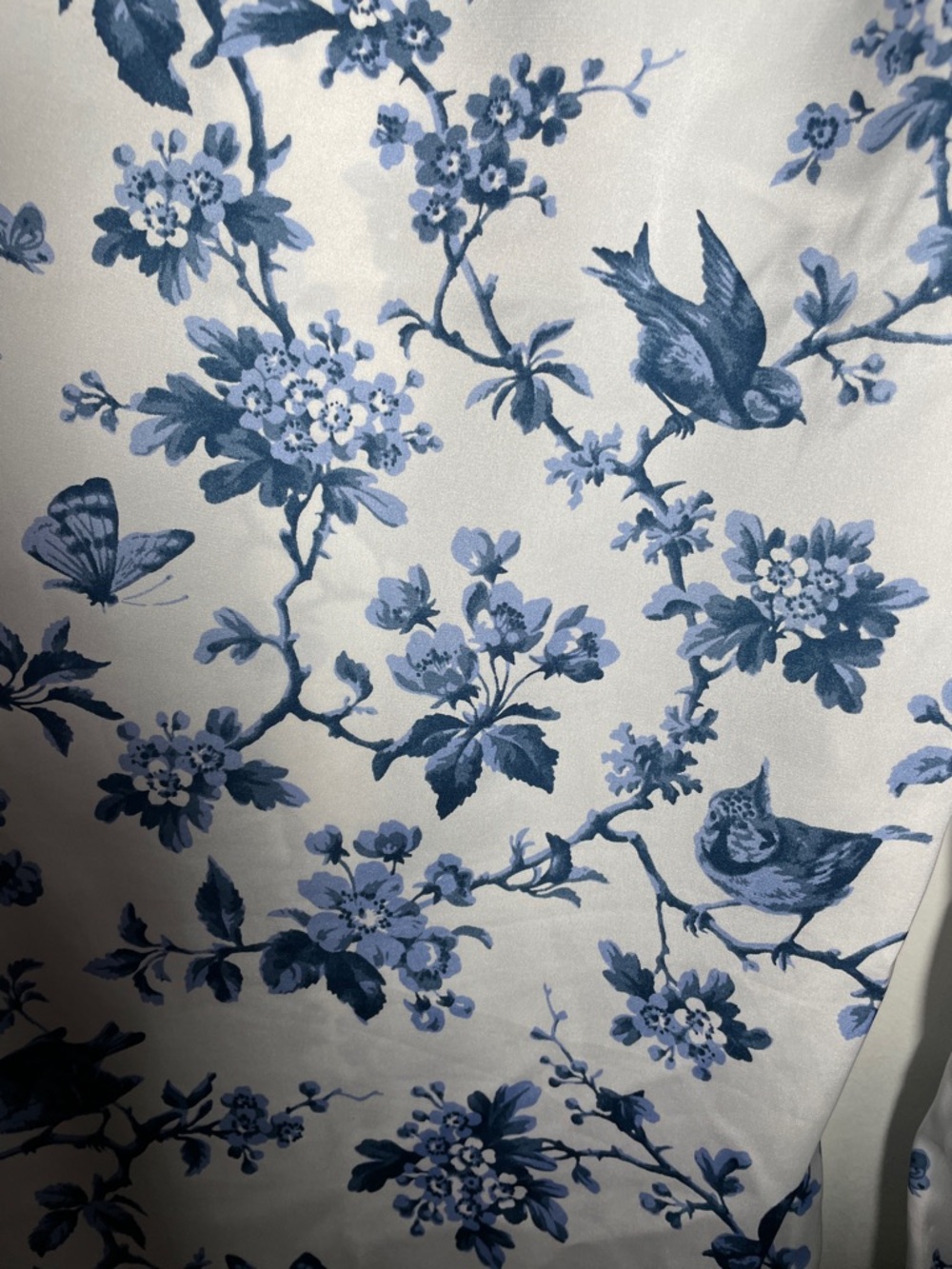 Abercrombie & Fitch Bird & Flower Print Satin Pajama Bottoms L - Picture 10 of 11